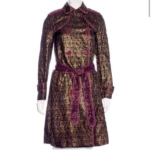 Marc Jacobs Baroque Gold and Purple Trench Coat
